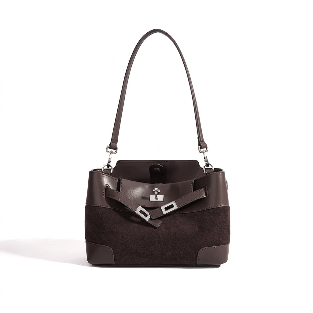 Geantă clutch lejeră din piele întoarsă naturală
