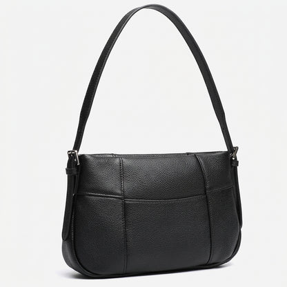 Effortless Genuine Leather Quilted Hobo Clutch Bag