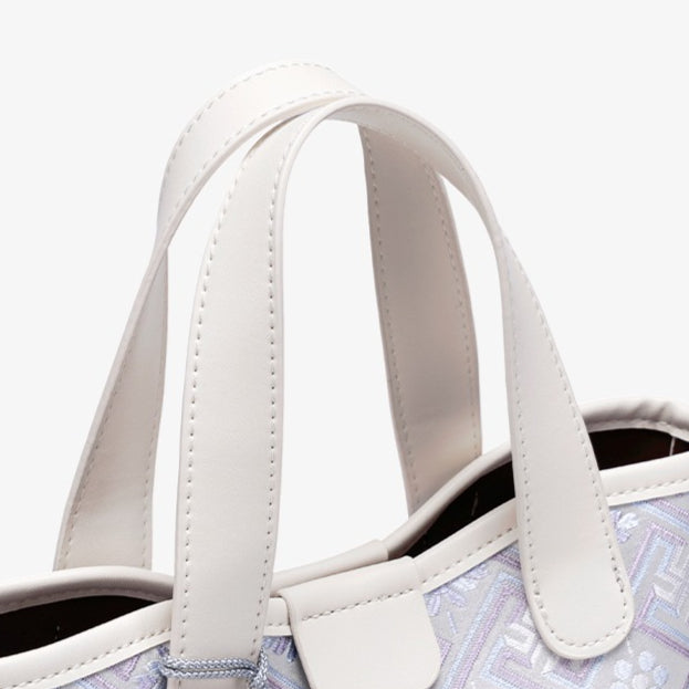 Serene Vegan Eco-Leather Mini Tote Bag with Detachable Mini Pouch