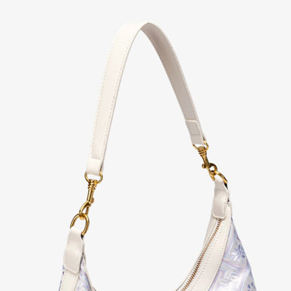 Elegant Brocade Pattern Vegan Eco-Leather Hobo Shoulder Bag