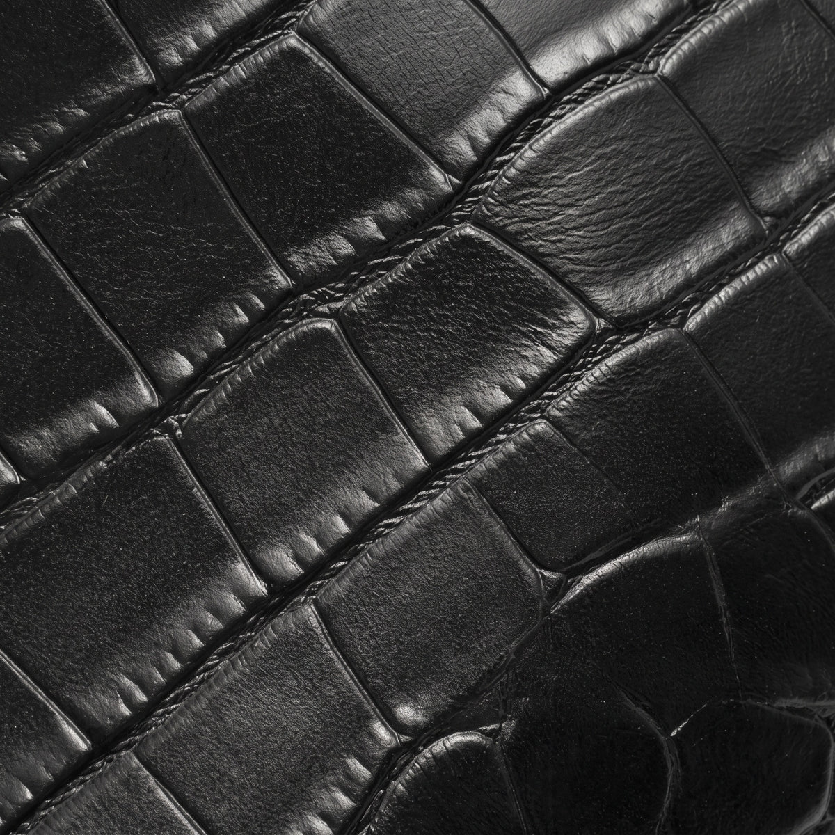 Sleek Luxe Croc Embossed Genuine Leather Bowling Clutch Bag