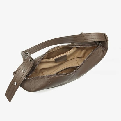 Effortless Genuine Leather Crossbody Dumpling Bag