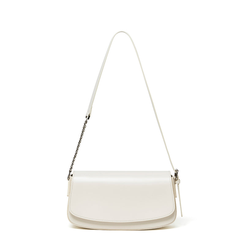 Minimalist Vintage Genuine Leather Baguette Saddle Bag