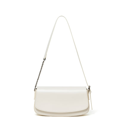 Minimalist Vintage Genuine Leather Baguette Saddle Bag