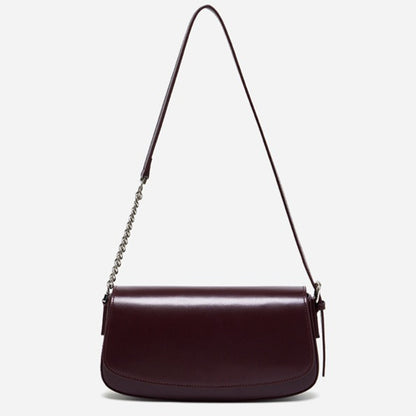 Minimalist Vintage Genuine Leather Baguette Saddle Bag