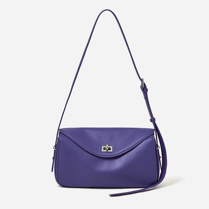 Silky Matte Genuine Leather Envelope Flap Clutch Bag