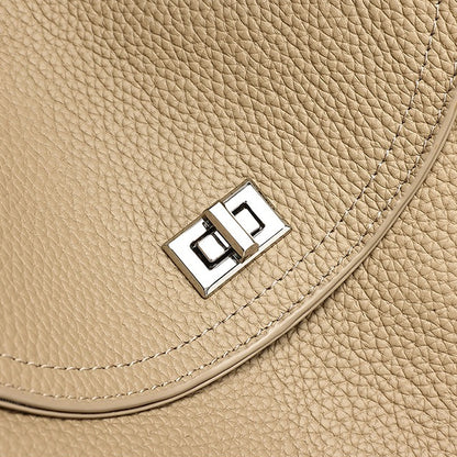 Slouchy Pebbled Genuine Leather Pillow Flip Clutch Bag