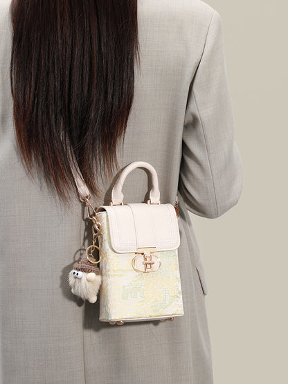 Elegant Oriental Garden Vegan Eco-Leather Mini Clutch Phone Bag