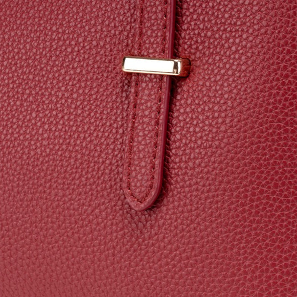 Polished Pebbled Vegan Eco-Leather Tote Clutch Bag With Teddy Charm