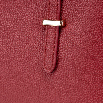 Polished Pebbled Vegan Eco-Leather Tote Clutch Bag With Teddy Charm