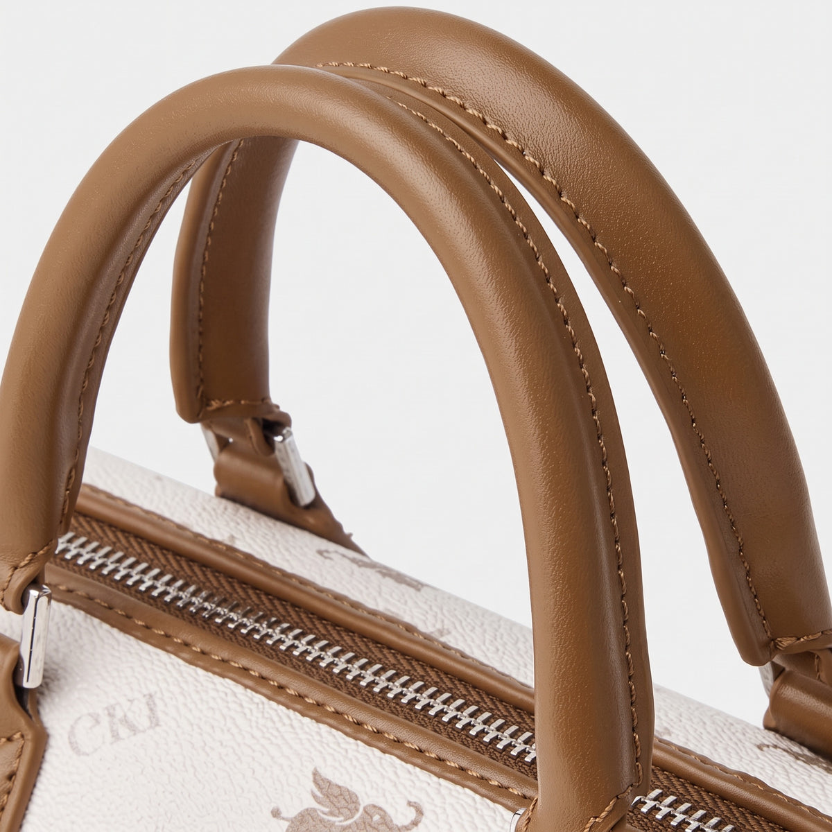 Borsa Boston di lusso a tracolla vintage con motivo Flying Elephant e monogramma
