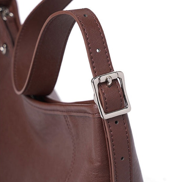 حقيبة هيريتاج بوسطن جلد طبيعي - حقيبة بولينغ كلاسيكية بمقبض علوي