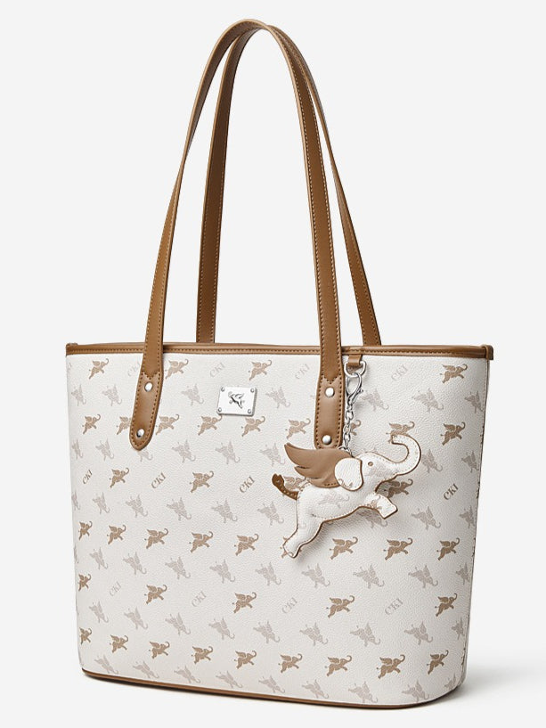 Sac à main épaule fourre-tout monogramme vintage de luxe grand éléphant volant