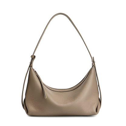 Legere, lässige Hobo-Clutch aus genarbtem echtem Leder  