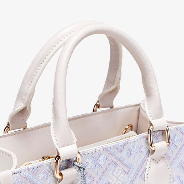 Exquisite Vegan Eco-Leather Mini Tote Clutch Bag with Elegant Tassel Charm