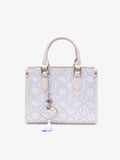 Exquisite Vegan Eco-Leather Mini Tote Clutch Bag with Elegant Tassel Charm