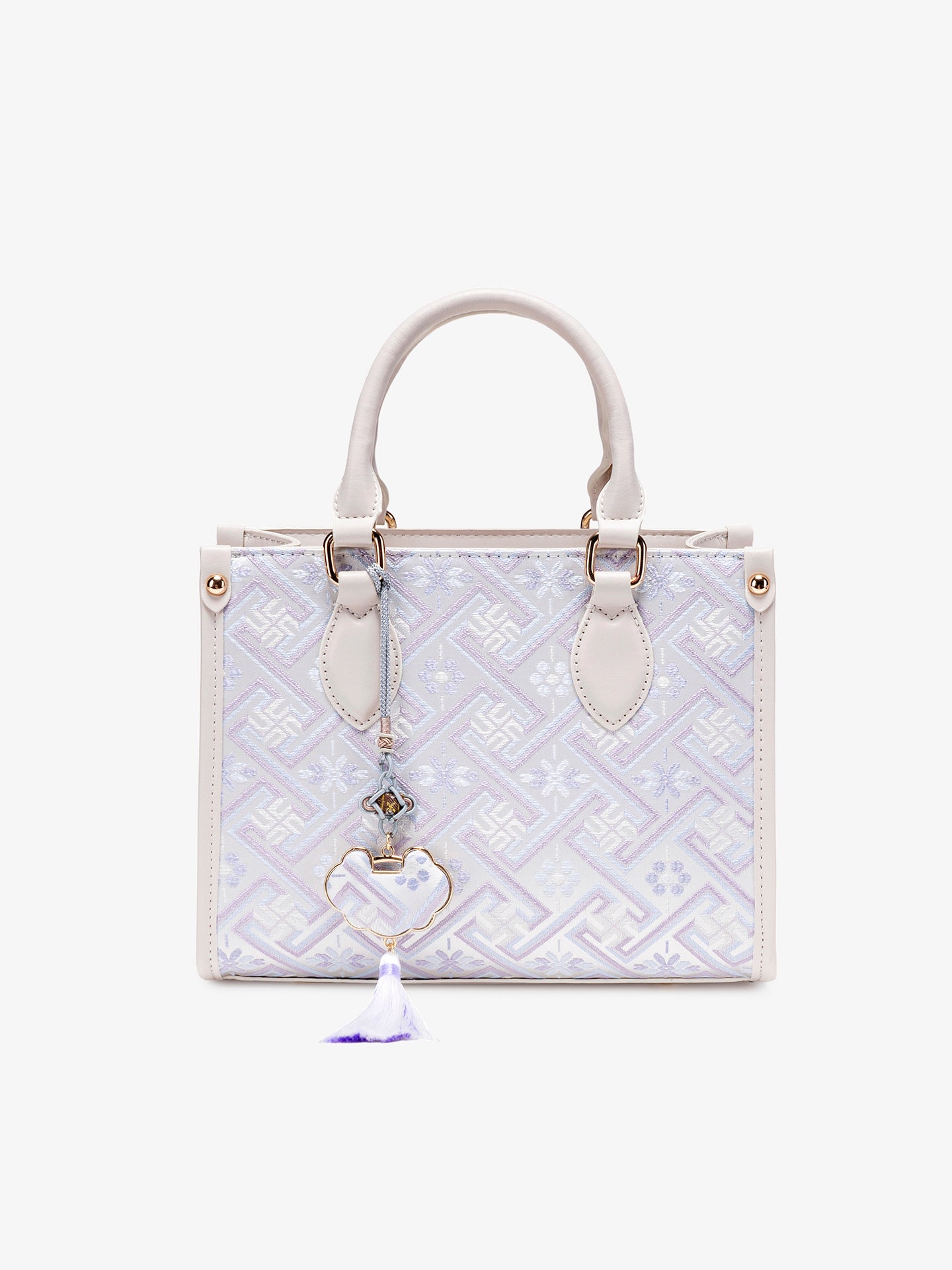 Exquisite Vegan Eco-Leather Mini Tote Clutch Bag with Elegant Tassel Charm