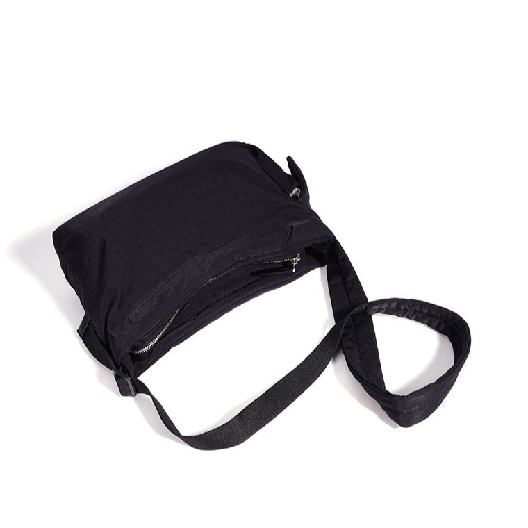 Minimalist Slouchy Nylon Shoulder Clutch Bag