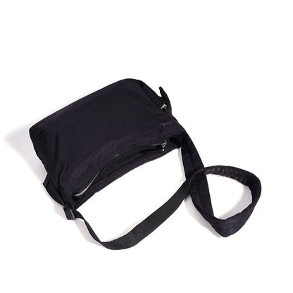 Minimalist Slouchy Nylon Shoulder Clutch Bag