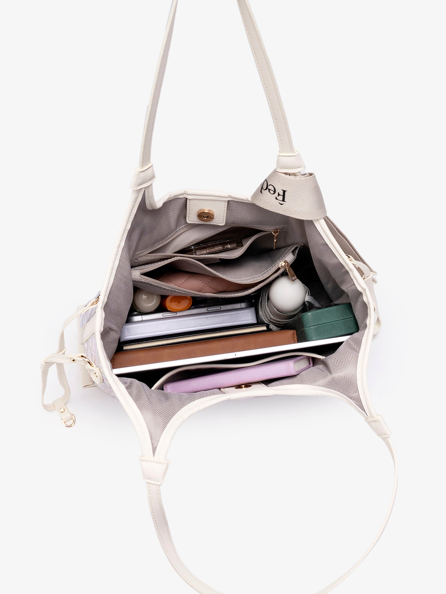 Elegant Oriental Embroidery Vegan Eco-Leather Tote Clutch Bag with Charm