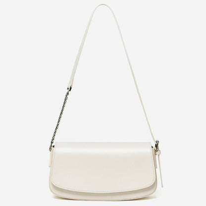 Minimalist Vintage Genuine Leather Baguette Saddle Bag