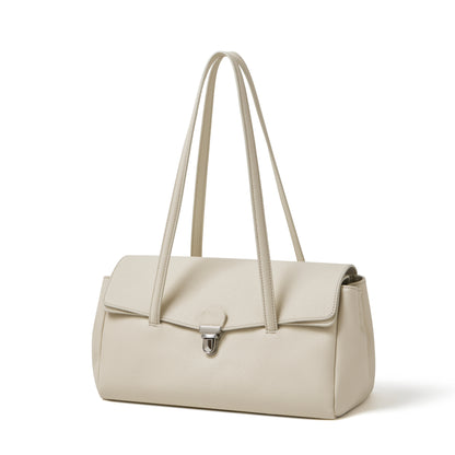 Sac pochette fourre-tout en cuir véritable à texture grainée grain de riz élégante