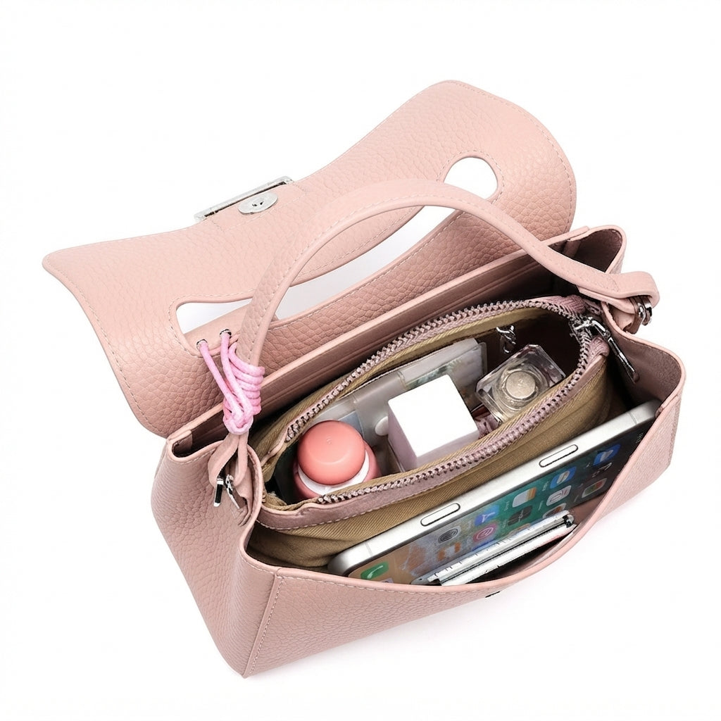 Chic Genuine Leather Square Flap Clutch Bag