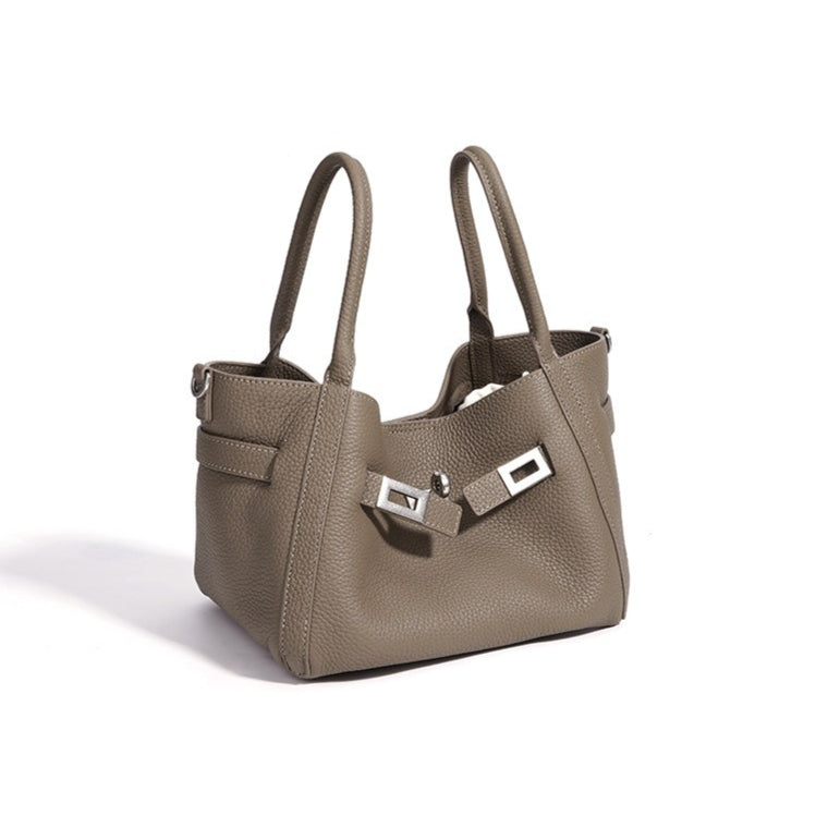 Casual Genuine Leather Mini Bucket Clutch Bag