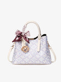 Oriental Brocade Motif Vegan Eco-Leather Mini Tote Clutch Bag