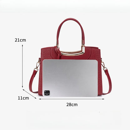 Stately Croc Vegan Eco-Leather Clutch Bag With Detachable Strap
