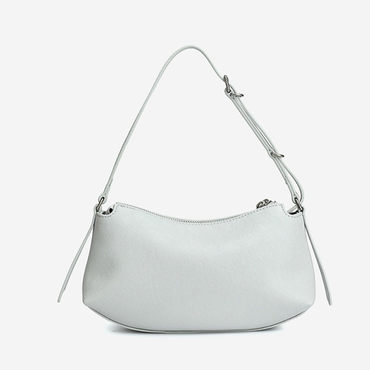 Elegant Genuine Leather Crescent Clutch Bag