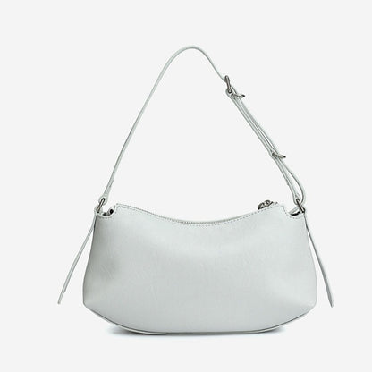 Elegant Genuine Leather Crescent Clutch Bag