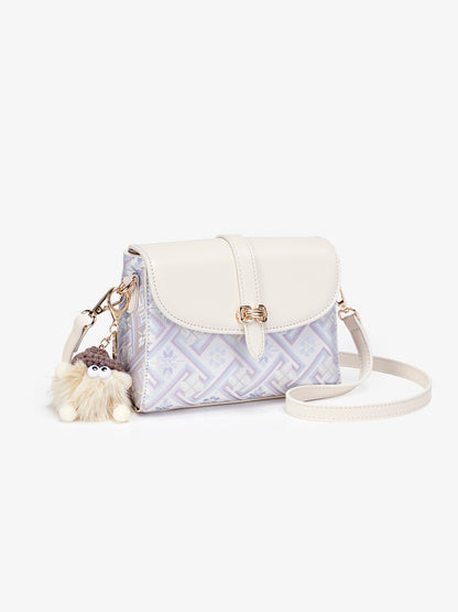 Vintage Oriental Embroidery Vegan Eco-leather Clutch Bag with Playful Charm