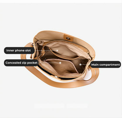 Sac seau surdimensionné en cuir véritable pour femme, à bandoulière et à bandoulière