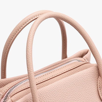 Antique Pebbled Genuine Leather Mini Tote Clutch Bag