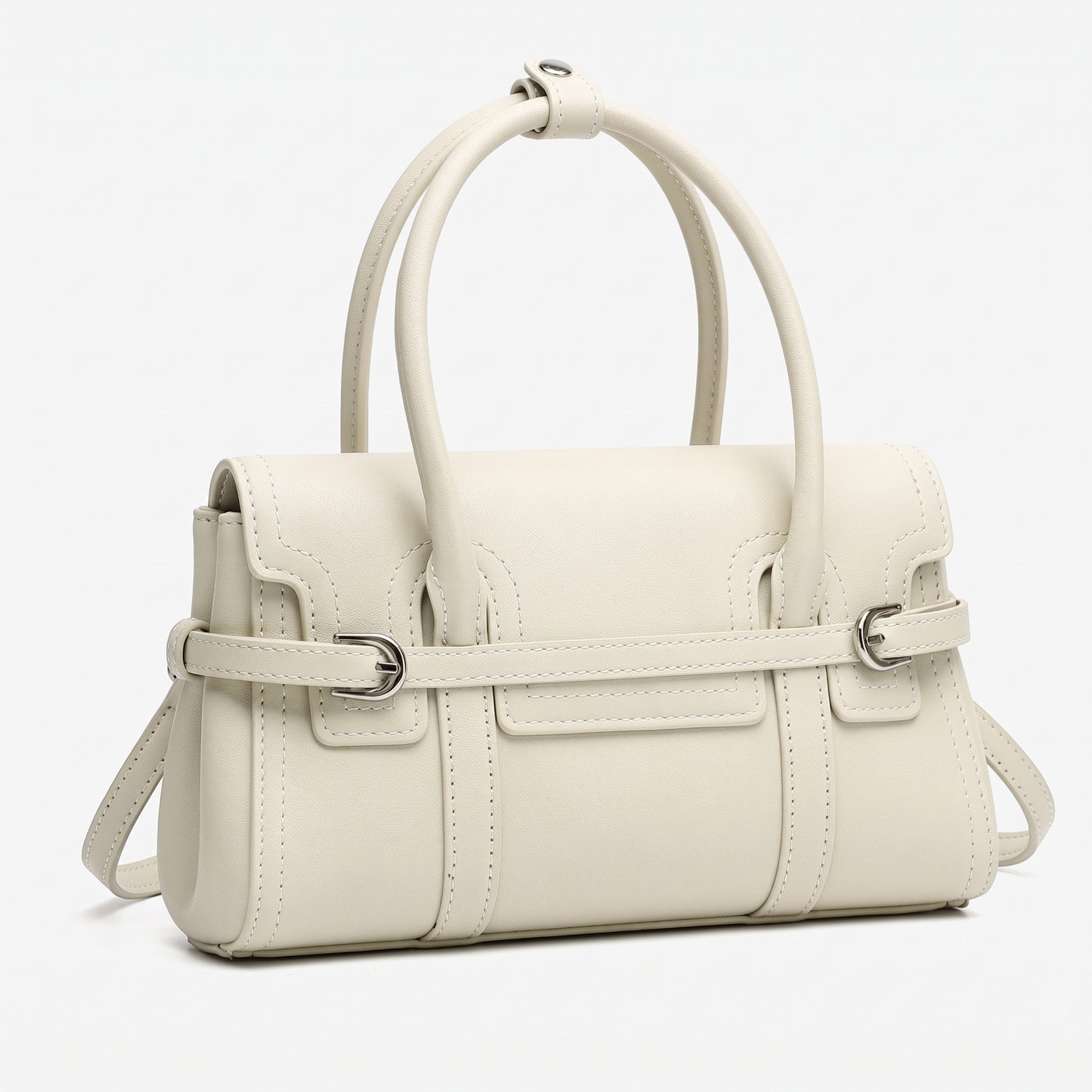 Sleek Genuine Leather Flap Satchel Clutch Bag