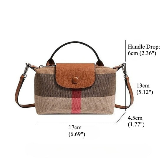 Bolso clutch bandolera de lona tejida con estampado clásico de cuadros británicos