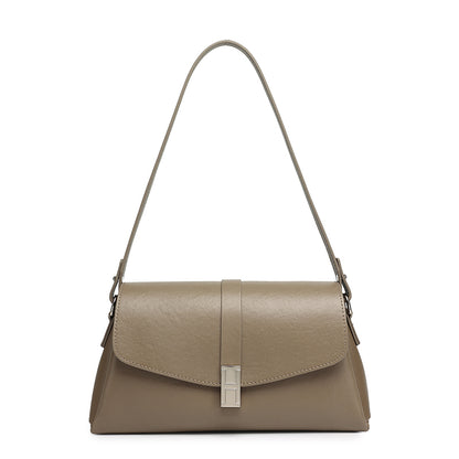 Borsa minimalista a spalla in vera pelle con fibbia H distintiva