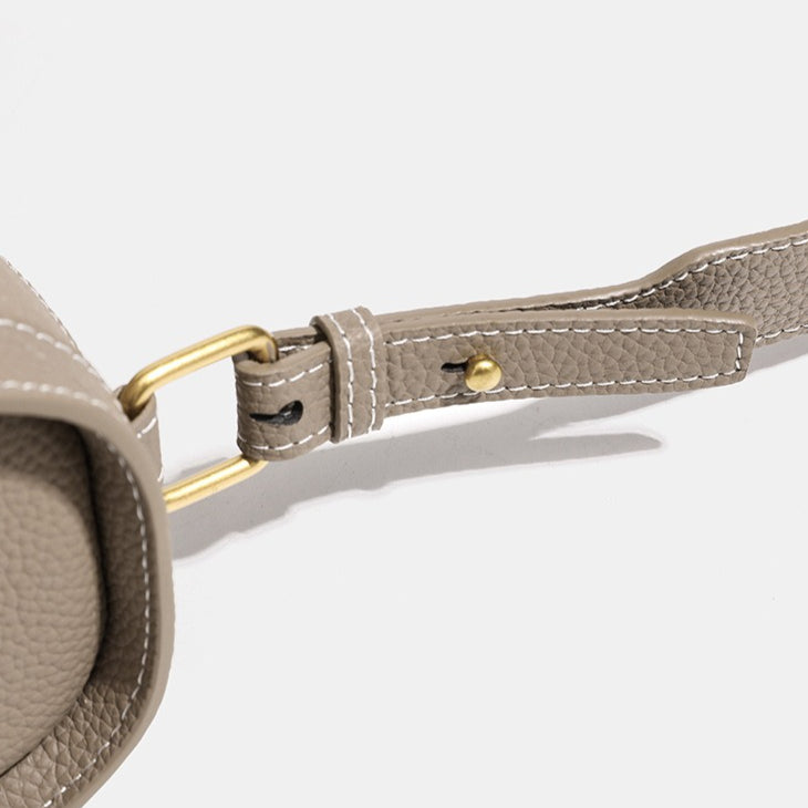 Casual Slouchy Pebbled Genuine Leather Shoulder Boston Bag