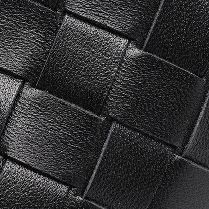 Minimalist Woven Genuine Sheepskin Baguette Clutch Bag