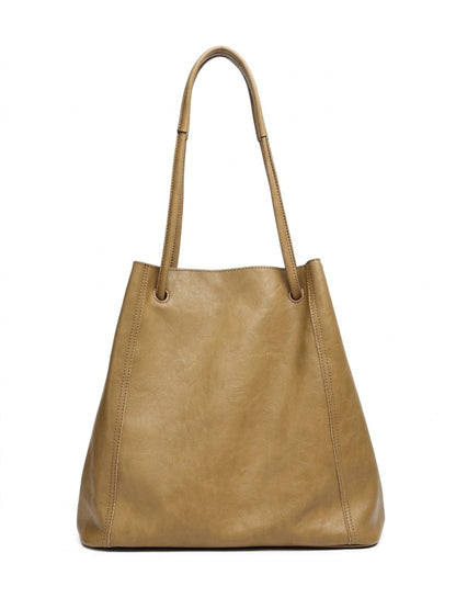 Artisanal Soft Genuine Leather Tote Clutch Bag