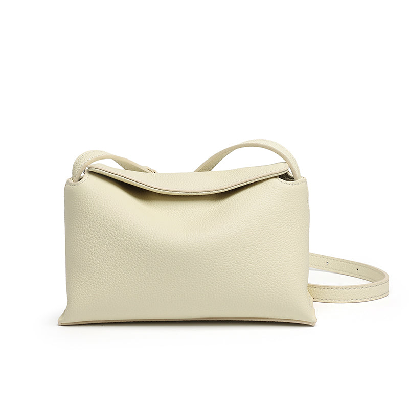 Borsa a tracolla di nicchia artigianale in vera pelle con chiusura magnetica nascosta