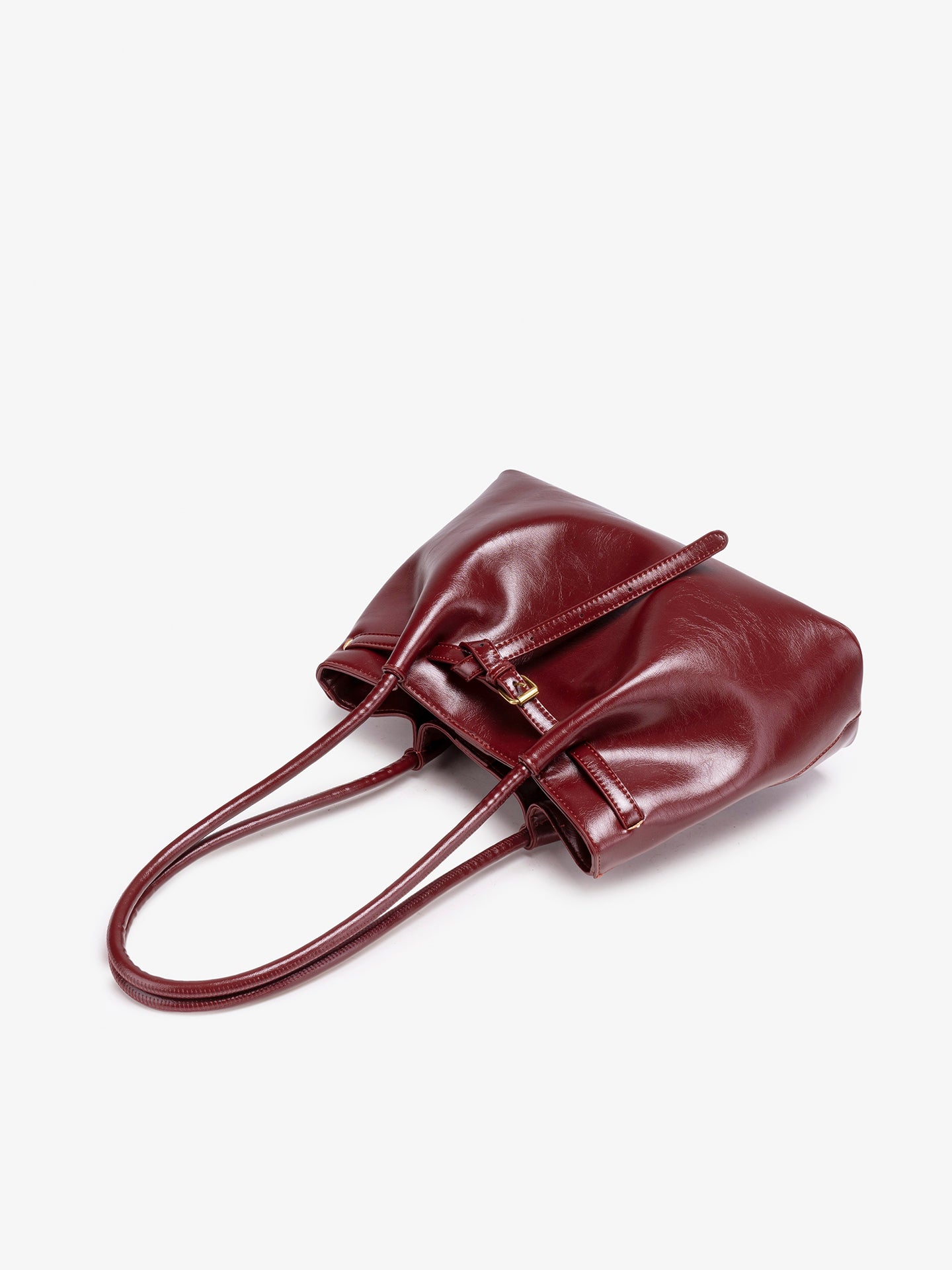 Minimalist Glossy Vegan Eco-Leather Tote Clutch Bag