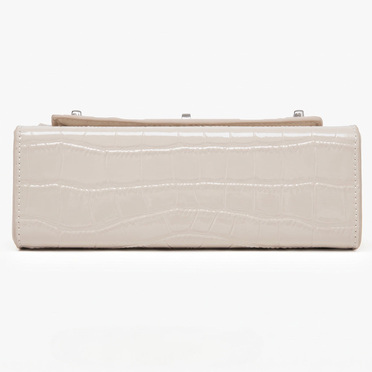 Borsa a tracolla minimalista in vera pelle effetto coccodrillo con manico