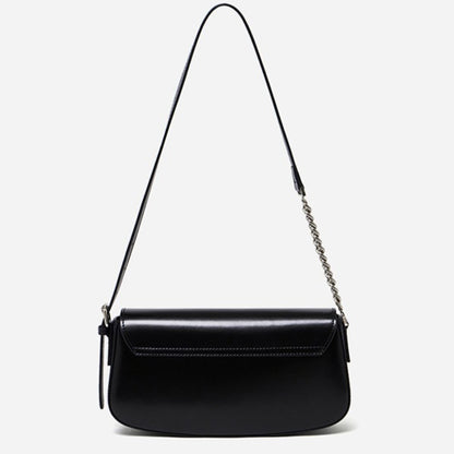 Minimalist Vintage Genuine Leather Baguette Saddle Bag
