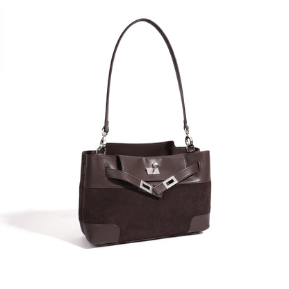 Geantă clutch lejeră din piele întoarsă naturală