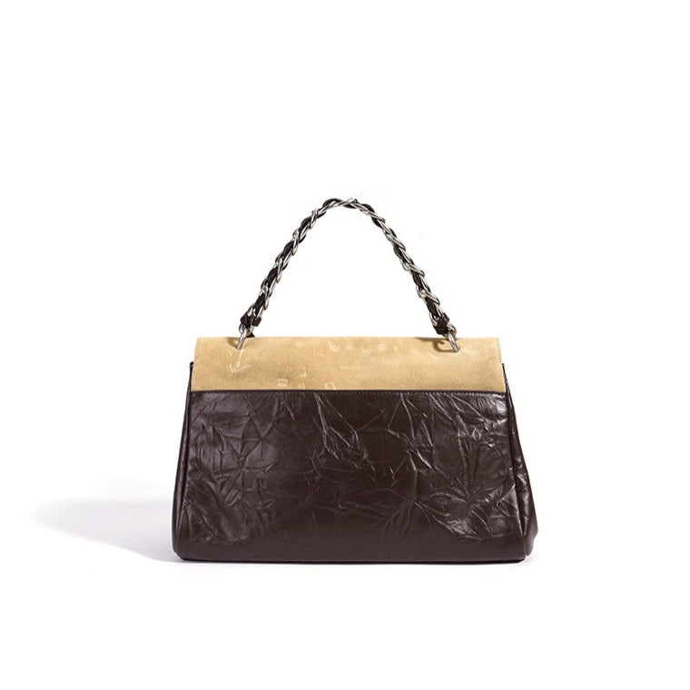 Elegant Genuine Leather Flap Messenger Clutch Bag