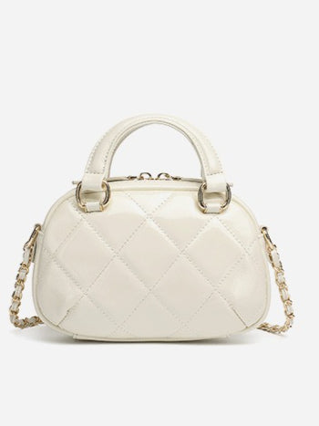 Exquisite Glossy Genuine Leather Quilted Chain Clutch Bag