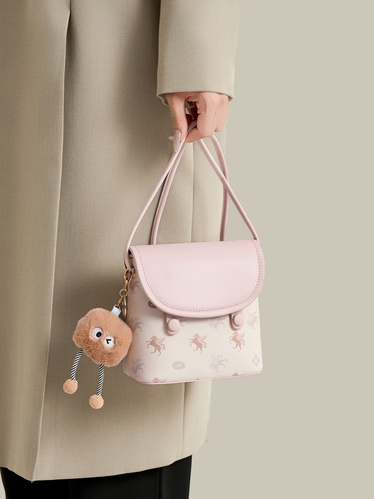 Whimsy Pegasus Pattern Vegan Eco-Leather Mini Flap Clutch Bag