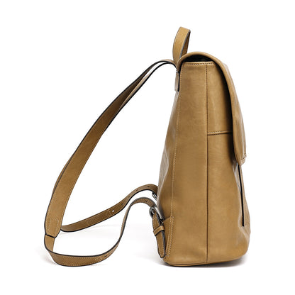 Vintage Casual Genuine Leather Flap Backpack